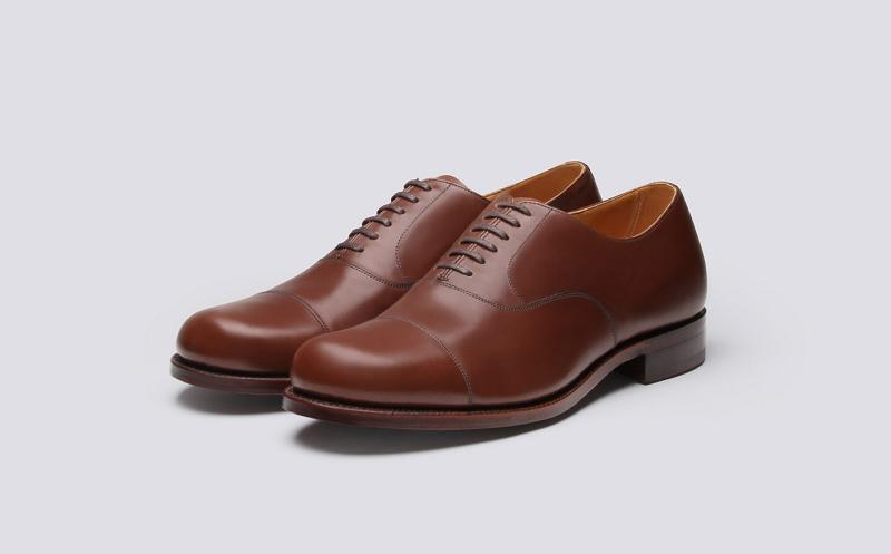 Grenson Shoe No.2 Mens Oxford Shoes - Brown Calf Leather on a Leather Sole GH9863